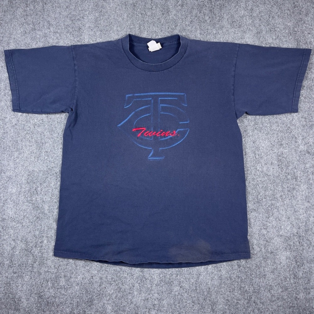 VTG Minnesota Twins Lee Sport T-Shirt Mens XL‎ Navy Blue MLB Graphic Tee 2003